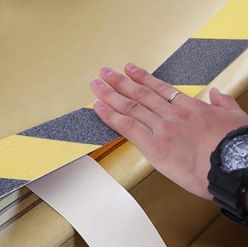 Non Slip Safety Grip Tape for Stairs, Anti Slip Traction Tape, Anti Slip Tape for Stairs, Non Slip Stair treads Indoor/Outdoor, High Traction Friction Strong Grip. (Black/Yellow, 2IN*30FT)