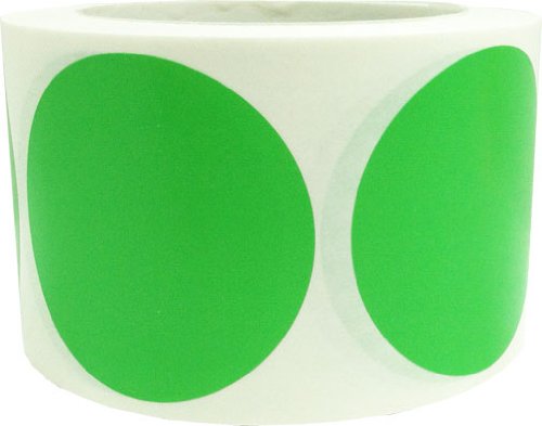 Light Green Color Coding Labels – 3 Inch Round Circle Dots, 500 Total Adhesive Round Stickers on a Roll for Inventory, Organization, Warehouse, and Retail – Made in the USA