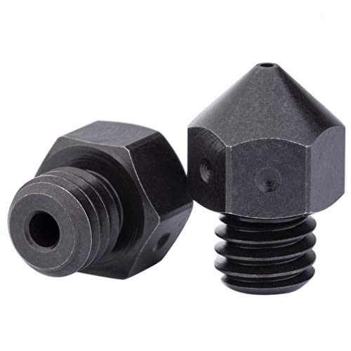 4pcs High Temperature A2 Hardened Tool Steel MK8 Nozzles for 1.75mm Makerbot, Creality CR-10 All Metal Hotend, Ender 3/ Ender3 pro, CraftBot, Prusa i3 3D Printer (4pcs 0.4mm)