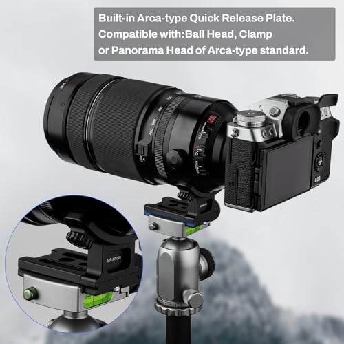 Haoge LMR-XF140 Lens Collar Replacement Foot Tripod Mount Ring for Fujifilm Fuji Fujinon XF 100-400mm F4.5-5.6 R LM OIS WR XF100-400mmF4.5-5.6 Lens Built-in Arca Swiss Type Quick Release Plate