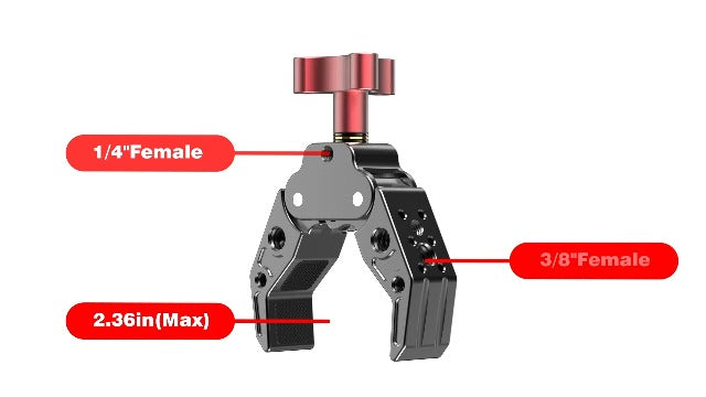 Super Clamp with 1/4&3/8 Standard Stud for Photo Video Studio