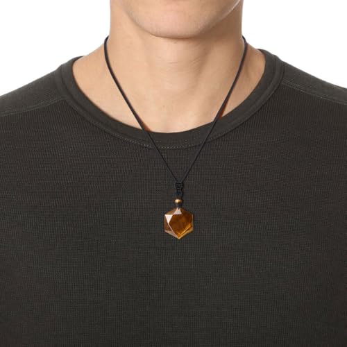 COAI Jewish Jewelry Star of David Crystal Necklace for Women Men Tiger Eye