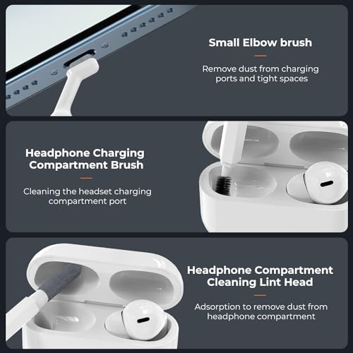 K&F CONCEPT 20-in-1 Keyboard Cleaning Kit for Phone, Camera, PC, Earphone White