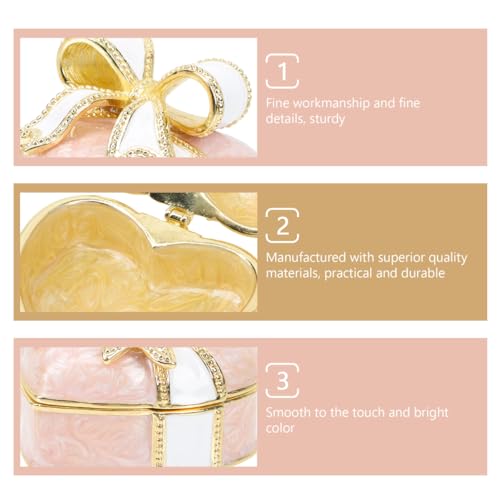 Heart Shaped Jewelry Box Ring Box Pink Storage Case for Earrings Necklaces Brooches and Small Items Travel and Home Jewelry Gift 2.28 X 2.08 X 1.77 in