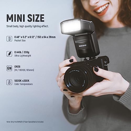 NEEWER NW420-S Mini TTL Speedlite Flash, 2.4G Master Slave Mode, GN36 HSS Speedlight, Compatible with Sony A9/A7R/A7/A7S/A7C/A6x00/A99/A350