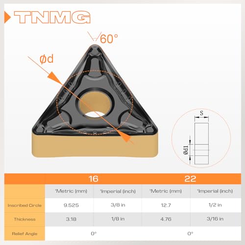 CNC Carbide Inserts TNMG331 / TNMG160404-MD for Metal Cutting Steel, Semi-Finishing chipbreaker for Turning Cutter, 10 PCS.