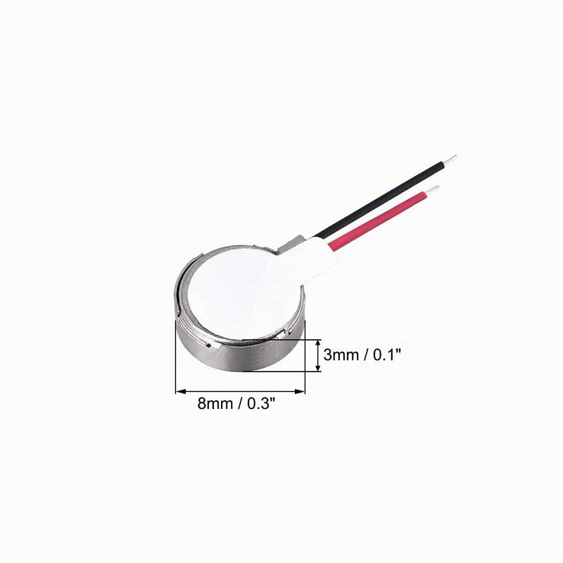 sourcing map Mini Vibration Motors DC 3V-5V 67mA Flat 8 x 3 mm Pack of 5 | Coin Button Type Micro Brushless for Mobile Phone