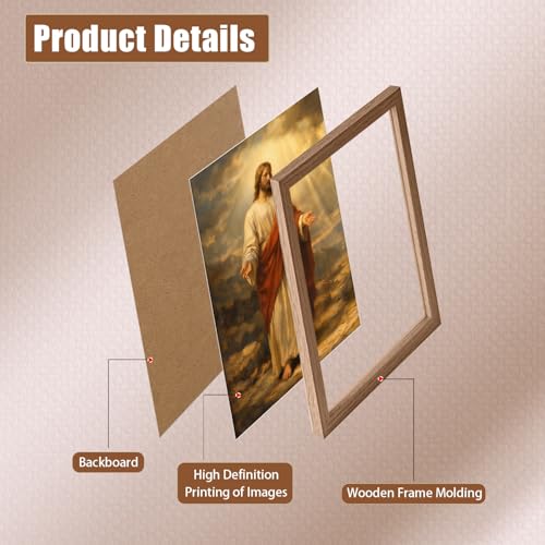 Framed Jesus Christian Canvas Wall Art 2Pcs 12X16 Inch Jesus Christian 026 16"L x 12"W