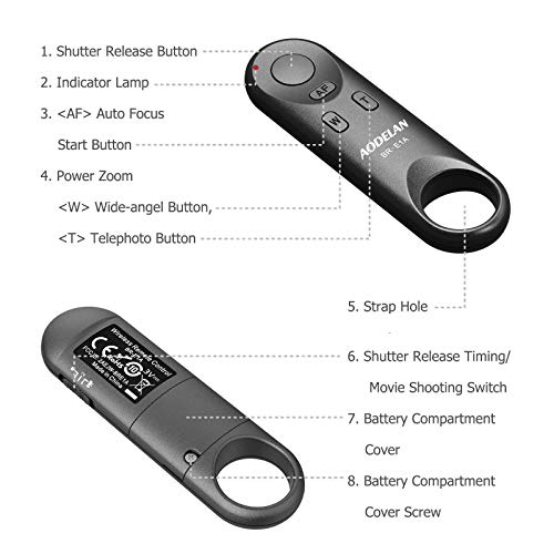 Camera Remote Control Wireless Shutter Release for Canon EOS Rebel SL2, SL3