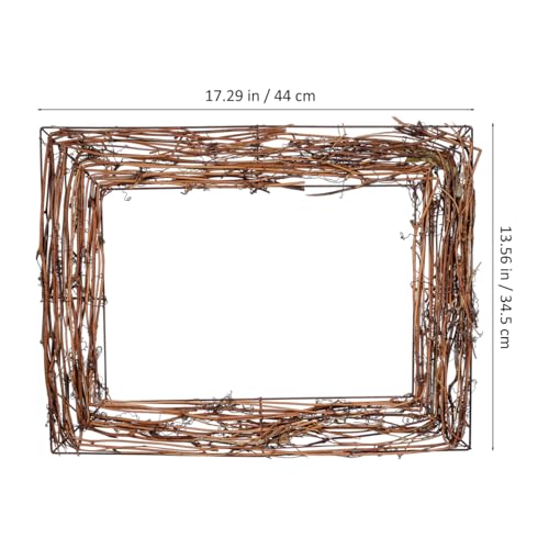 Hemoton Grapevine Wreath Base Natural Vine Branch Rattan Twig Wreath Form for DIY Crafts Door Wall Window Seasonal Holiday Wedding Party Decor 17.32 X 13.58 X 0.78 in