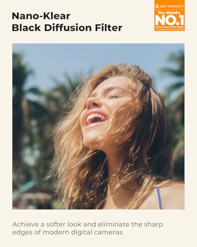 K&F CONCEPT 72mm Black Diffusion 1/4 Filter Mist Cinematic Effect Filter