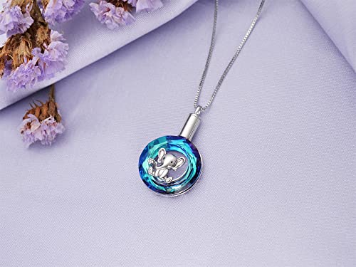 Elephant Necklace 925 Sterling Silver Elephant Crystal Pendant Necklaces Animal Elephants Jewelry Gifts for Women Silver Crystal Urn-1