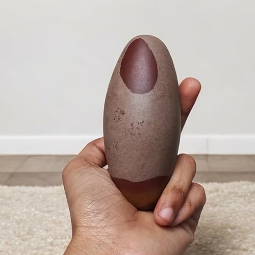 3.75" Inch Narmadeshwar Narmada River India Special & Pure Rare Lingam Healing Crystals | Religious Crystals Gifts | Shiva Lingam Stone Polished Stone Religious Stone Narmada River
