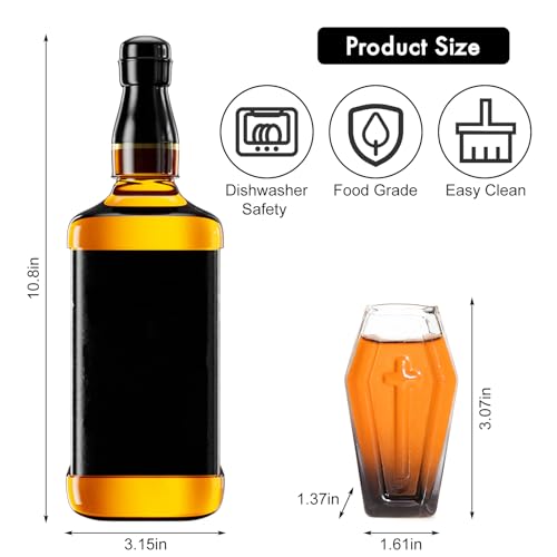 12PCS Coffin Shot Glasses Halloween Shot Glasses Drinking Glass (Black) half black 12