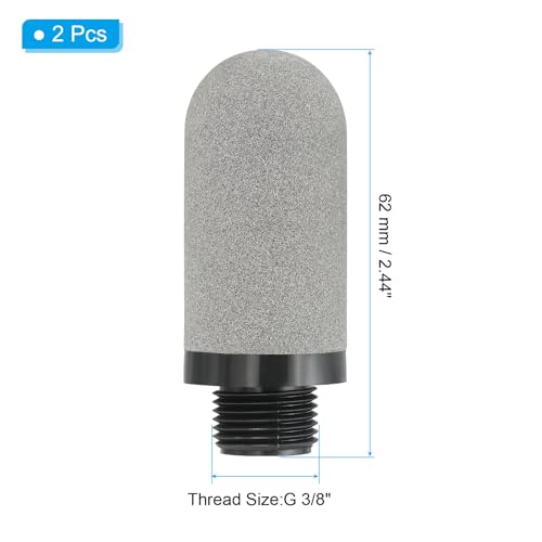 PATIKIL Plastic Pneumatic Air Silencer G 3/8 Pack of 2 Air Line Compressor Exhaust Fitting Solenoid Valve Silencer Baffle Pneumatic Silencer for Cylinder Oil Tanks, Gray | Air Line Compressor Exhaust Fitting Solenoid Valve Silencer Baffle Pneumatic...