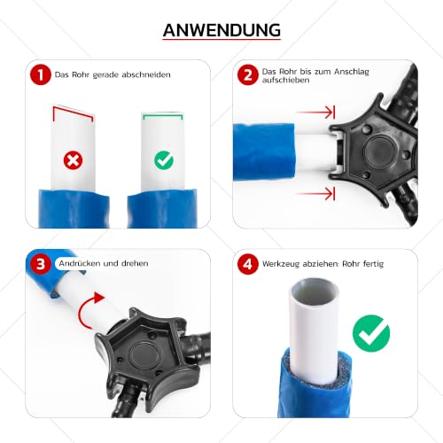 Calibrator & Deburring Diameter 16/20/26 mm for Composite Pipe, Pipe Calibrator for Aluminium Composite Pipe, Multilayer Composite Pipe & PEX-AL-PEX | Deburring, Calibrating & Chamfering Pipe Ø16/20/26