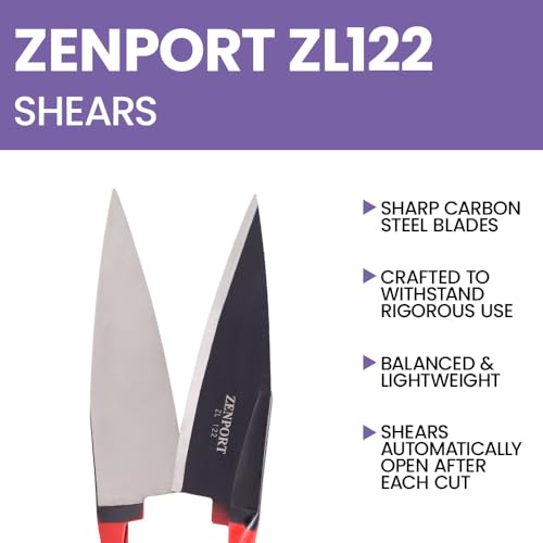 Zenport 13-inch heavy duty onion sheep shear with black handles for grass clipping and shearing