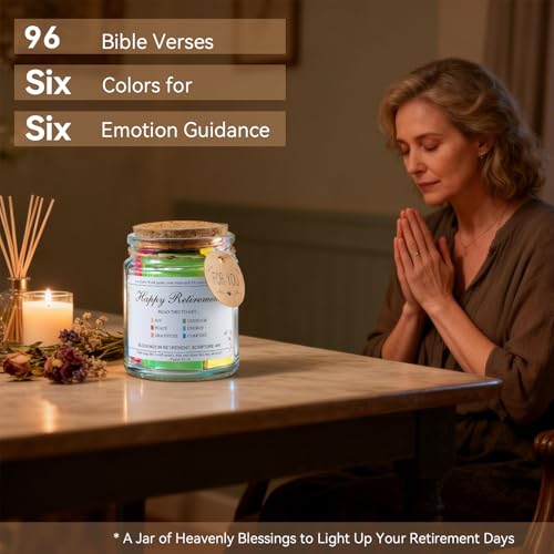 Retirement Gift Bible Verse Jar, Christian Retirement Decoration with Card