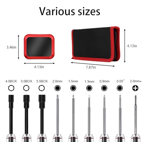 DULIWO RC tool kit with 12-piece red hex screwdriver and nut driver set
