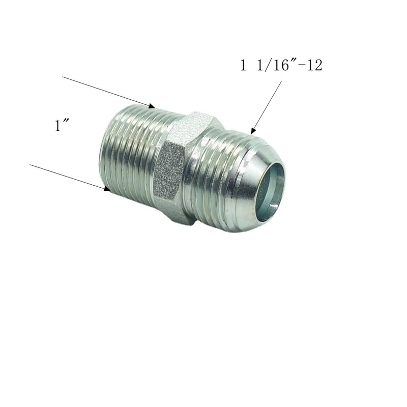 [Australia - AusPower] - 1 Piece Pipe Adapter 3/4" Male 37° Flare JIC x 3/4" Male NPT Plated Steel Hydraulic fitting 3/4" JIC x 3/4 MNPT 1 