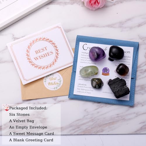 Protection Crystal Set, Crystals of Protection for Shielding Negativity and Spiritual Defense, Spiritual Gifts for Family Friend, Healing Stones for Energy Cleansing