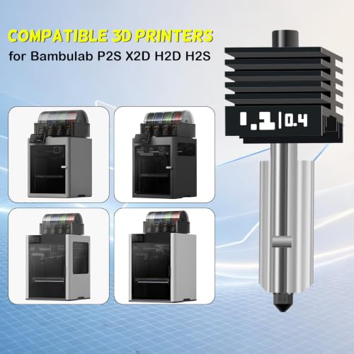 2pcs 0.4mm P2S X2D Hotend for Bambulab with 2pcs Silicone Cover