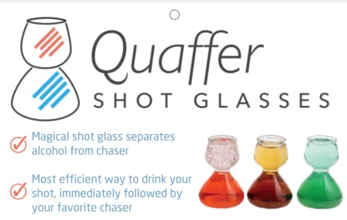 QUAFFER Double Bubble Layered PLASTIC Shot Glass – Clear Chaser Shot Glass Jigger for Smooth Tasty Shots – Fun Unique Split Shot Glasses Barware (Set of 12) 12 Pack