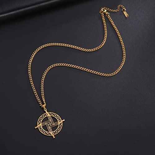 St Brigid's Cross Saint Bridget Necklace Traditional Irish Celtic Cross Pendant Amulet Christian Pagan Religious Jewellery Woman Man Gift gold