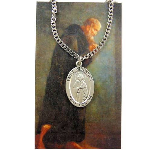 Westmon Works St Peregrine Solid Pewter Saint Medal Necklace Gift Set