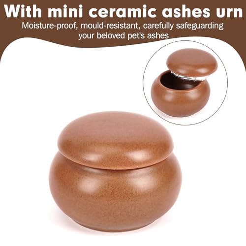 Pet Ashes Box, Wooden Dog Urn with Movable Photo Frame