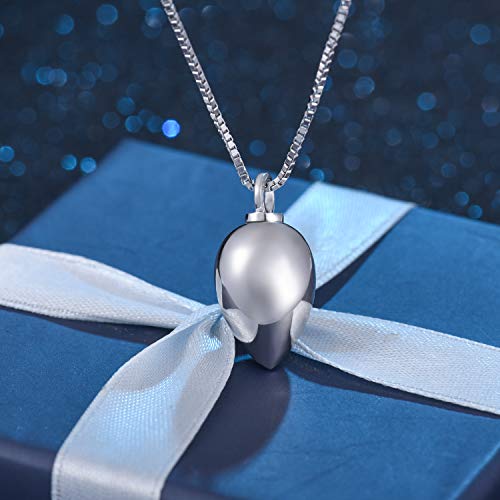 BEILIN Keepsake Urn Necklace Teardrop Cremation Jewelry for Ashes