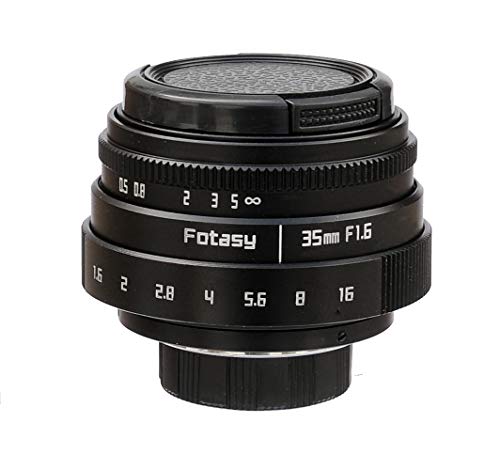 Fotasy 35mm F1.6 Large Aperture Manual Prime Fixed Lens APS-C for Sony E-Mount Camera, 35mm 1.6 Multi Coated Manual Lens fits Sony NEX-5R NEX6 NEX7 a3100 a51000 a6000 a6100 a63000 a6400 a6500 35mm APS-C