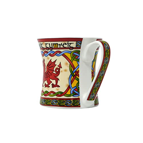 Royal Tara Set of 2 Welsh Dragon Coffee Mug Cymru - Wales Celtic Design New Bone China Cup Ceramic - 11 oz