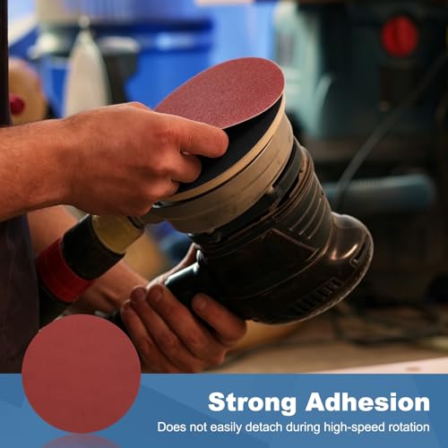 Intoolish 10-inch 1200 grit red aluminum oxide PSA sanding discs, 10-pack