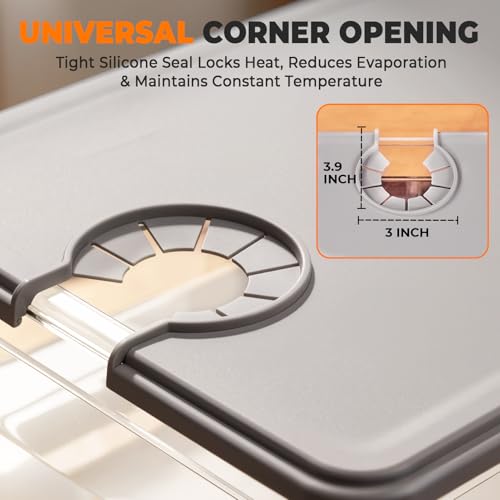 HOMENOTE 12 Qt BPA-free sous vide container with collapsible silicone lid, durable food storage container for precise cooking.