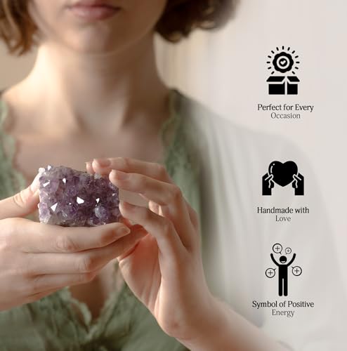 YATSKIA Amethyst Tree - Crystal Tree - Feng Shui Crystals Decor - Purple Decor - Spiritual Crystals - Crystal Meditation - Spiritual Gifts Amethyst Golden Wire
