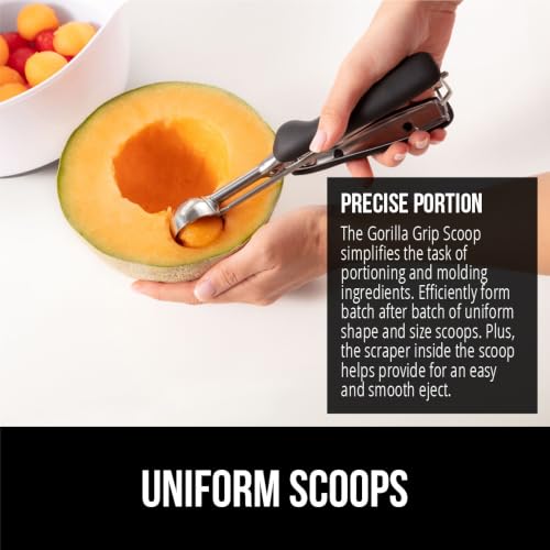 GORILLA GRIP 304 Stainless Steel Cookie Scoop, 3 Pack 1, 2, 3 TBSP, Black 1 + 2 + 3 TBSP (3 Pack)