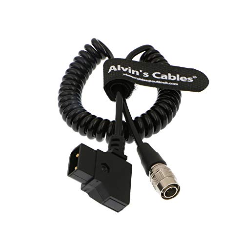 Alvin's Cables Sound Devices ZAXCOM Coiled Power Cable D Tap to 4 Pin Hirose Male coiled cable