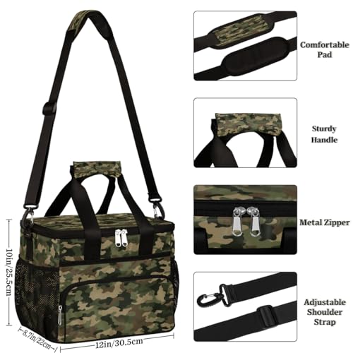 Leakproof Insulated Cooler Lunch Bag Army Camouflage Camo Picnic Lunch Box