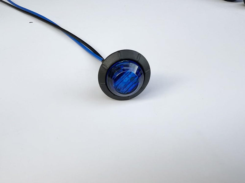 [Australia - AusPower] - 50pcs 3/4 side marker lights Blue Clearance Lamp Small Round Amber LED Side Marker Indicator Turn Signal Light Truck Trailer Bus Marine RV Automobiles Flatbed with heat shrink butt connectors 50pcs 