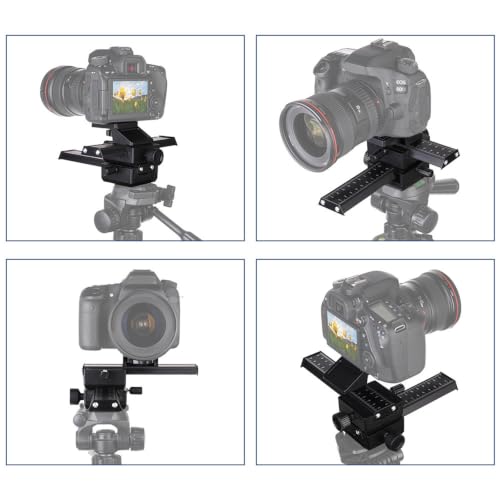 Aluminum 4-Way Macro Focusing Rail Slider with Quick Release Plate