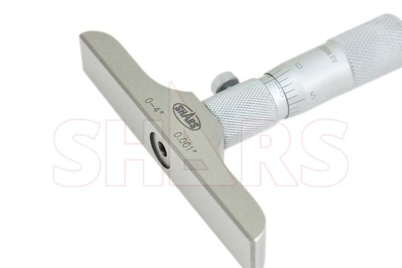 Shars 0-4" Depth Micrometer 303-2501 P) 0-4" x 4" Base 303-2501