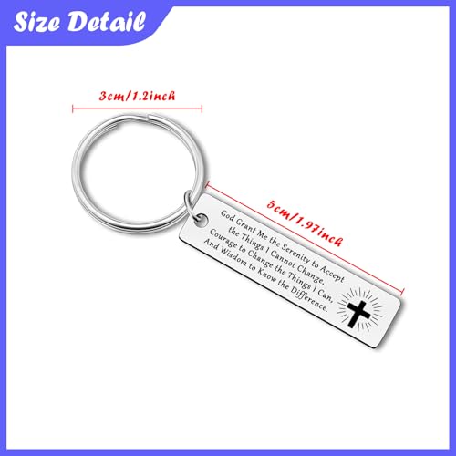 6PCS Inspirational Religious Gift for Women Men Christian Bible Verse Keyring Encouragement Keychain in Bulk Religious Baptism Faith Easter Prayer Gift Christian Confirmation Jewelry for Friends
