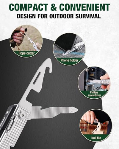 Mossy Oak 12-in-1 Keychain Multitool, Mini Pocket Knife, EDC for Outdoor