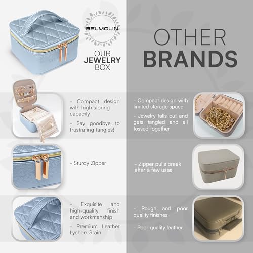 Mothers Day Gifts - Travel Jewelry Case Organizer - Anti Tangle Storage Organizer - Portable Jewelry Travel Case - Jewelry Box - Jewelry Travel Case For Women (Sky Blue) Sky Blue