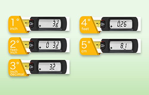 K Digital Tape Measure, Display Reads Accurate Distance, English and Metric Units, Sixteen Feet Length