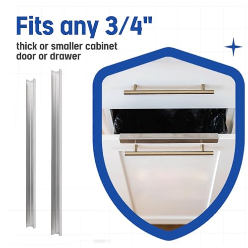 2pcs Cabinet Protectors for Kitchen Cabinets, 304 Stainless Steel Cabinet Protector Edge Guard Slip On Edge Guard for 0.75in Thick Doors and Drawers (23inch)