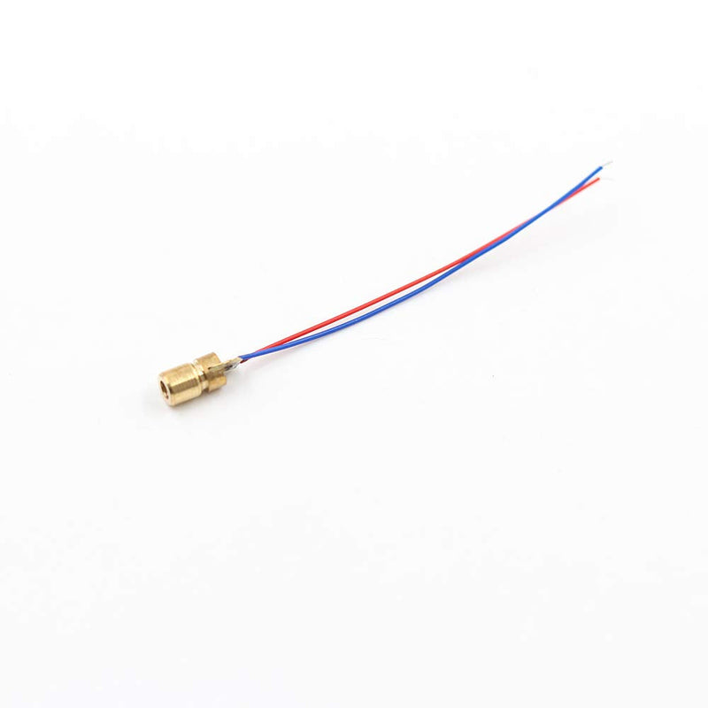 DTOL 10pcs 5V 650nm 5mW Red Dot Laser Head Red Laser Diode Laser Tube with Leads Head Outer Diameter 6mm