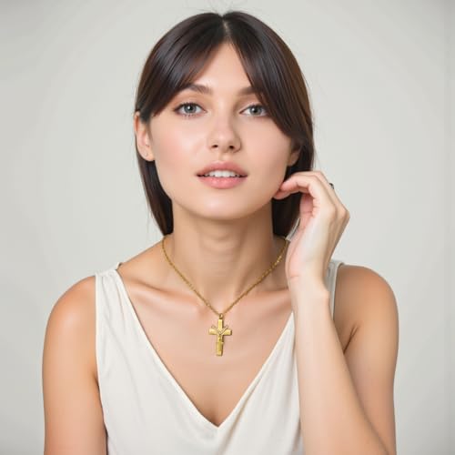 Cremation Jewelry for Ashes Pendant - Cross Urn Necklace with Mini Keepsake Urn Memorial Ashes Jewelry - With Me Always Gold-With Me Always