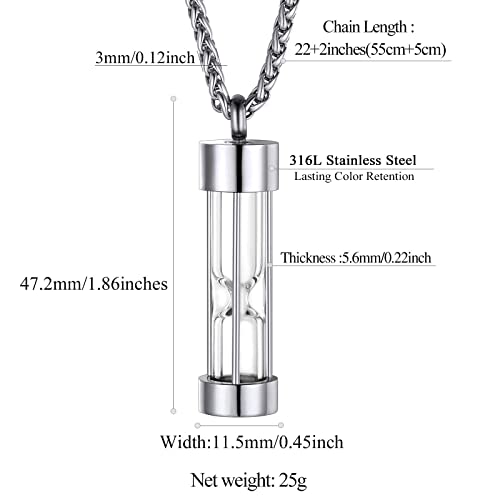 FindChic Cremation Necklace for Ashes Jewellery Keepsake Men Women Hourglass Urn Necklace